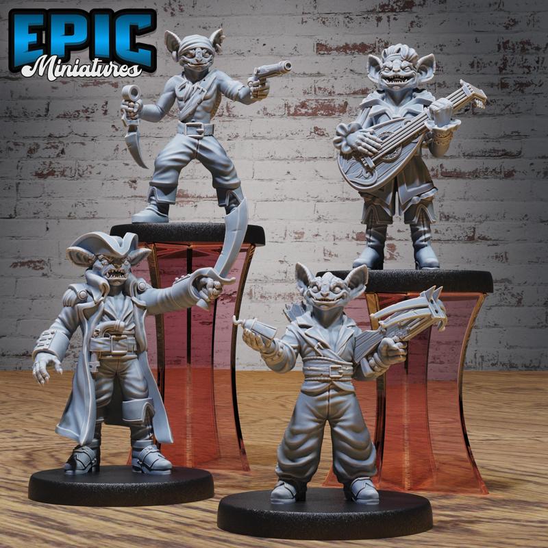 Kobold Pirate Set A ‧ DnD Miniature ‧ Tabletop Miniatures ‧ Gaming Monster ‧ 3D Model ‧ RPG ‧ DnDminis ‧ STL FILE