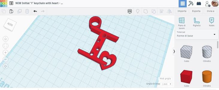 NEW Initial I keychain with heart - NUOVO Portachiavi iniziali I con cuore