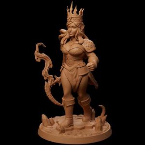 Seraphina Skyhammer – Free Fantasy Queen Miniature (32mm / 75mm / 145mm STL)