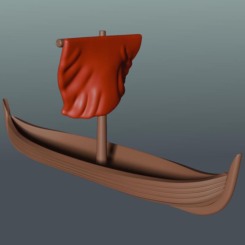 Viking Longship  Longboat with Sail for 28–32mm Miniatures Historical & Fantasy Wargaming Terrain