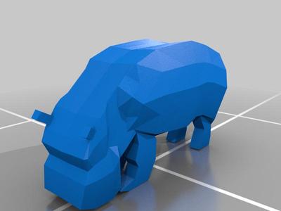 Low poly hippo
