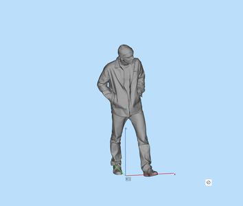 Man with hat in pocket looking down