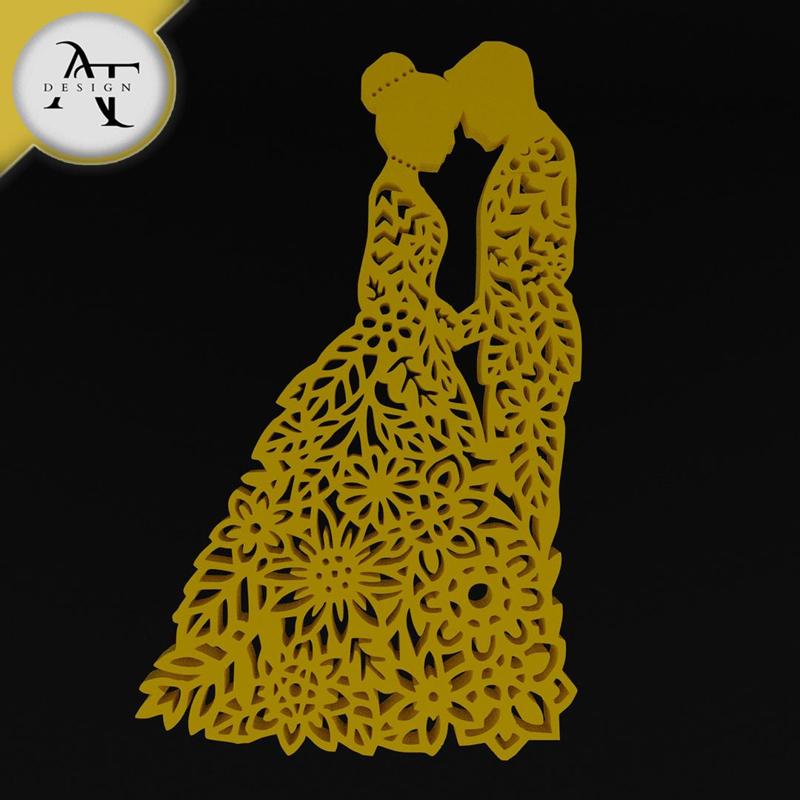 Wedding of a couple in love - 2D Wall Art Decor