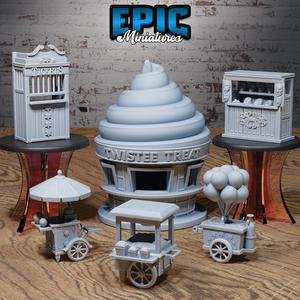 Carnival Shops ‧ DnD Miniature ‧ Tabletop Miniatures ‧ Gaming Monster ‧ 3D Model ‧ RPG ‧ DnDminis ‧ STL FILE