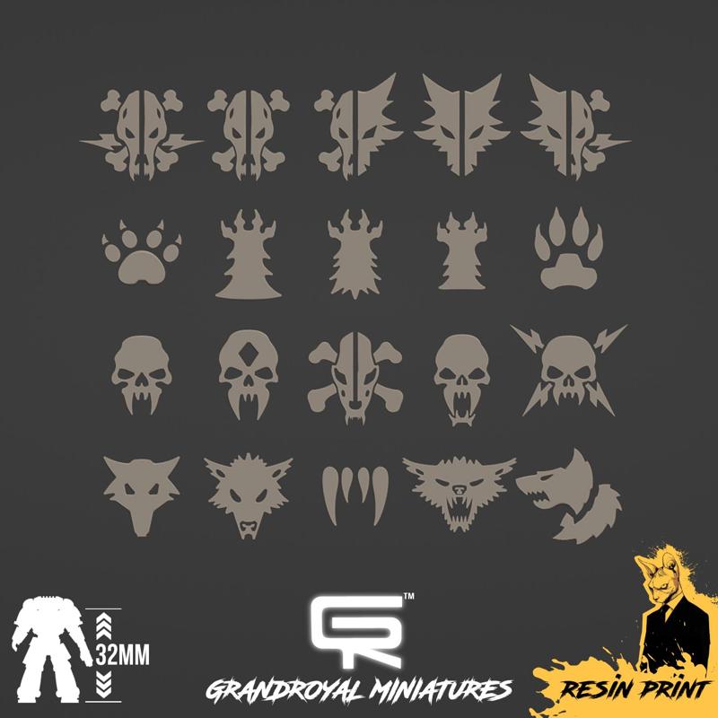 20 PCS CUSTOM SPACE WOLVES EMBLEM LOGO ICON PATCH SYMBOL Product Code: SWELIPS