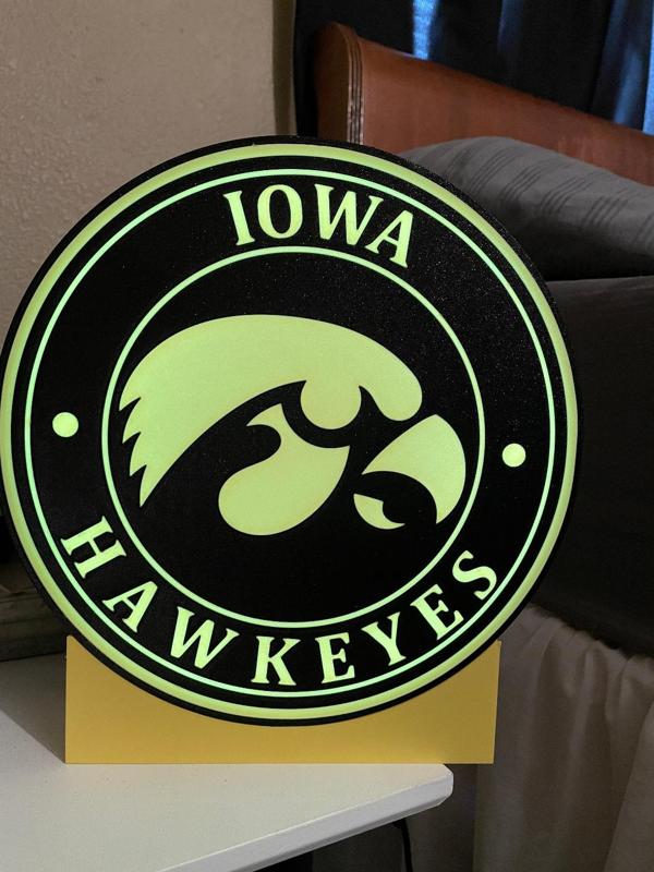 Iowa Hawkeyes Lightbox - Round