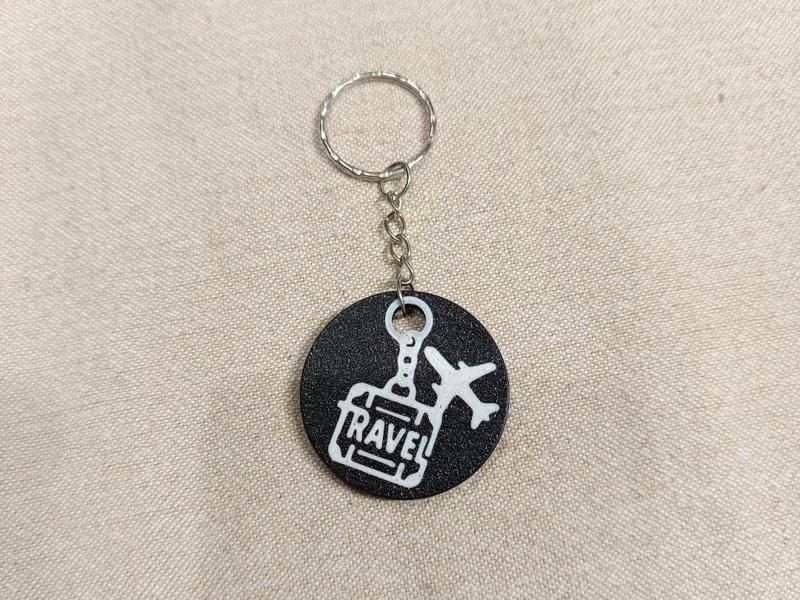 "Travel" Keychain – Stylish 3D Printed Gift
