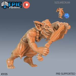 Wicked Goblin Tribe Sword & Shield ‧ DnD Miniature ‧ Tabletop Miniatures ‧ Gaming Monster ‧ 3D Model ‧ RPG ‧ DnDminis ‧ STL FILE