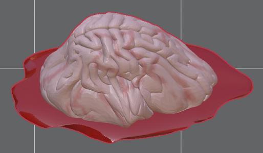 melting brain with blood