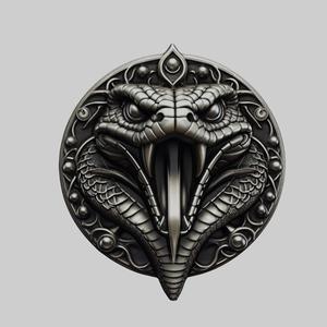 Snake Animal Head Snake Animal Medallion for CNC Router Laser & 3D Printer