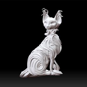 Kitten Swirl - animal swirl - kitten decorative