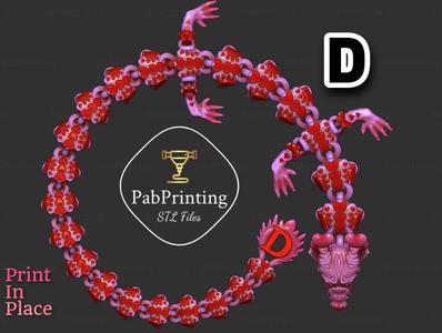 PERSONALISED HEARTS FLEXI DRAGON "D"