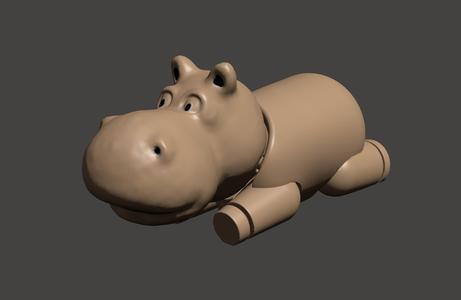 Cute Hippo Articulated Flexi STL file