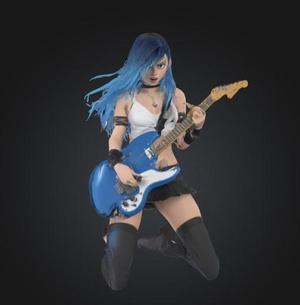 anime guitarist 3D
