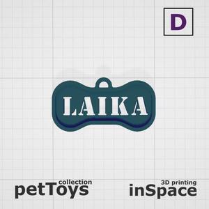 Pet - Dog - Tag - Laika - Bone - Customized -