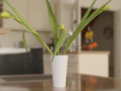 Vase with spiral pattern