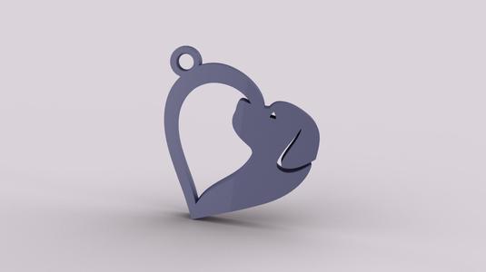Heart Dog Keychain