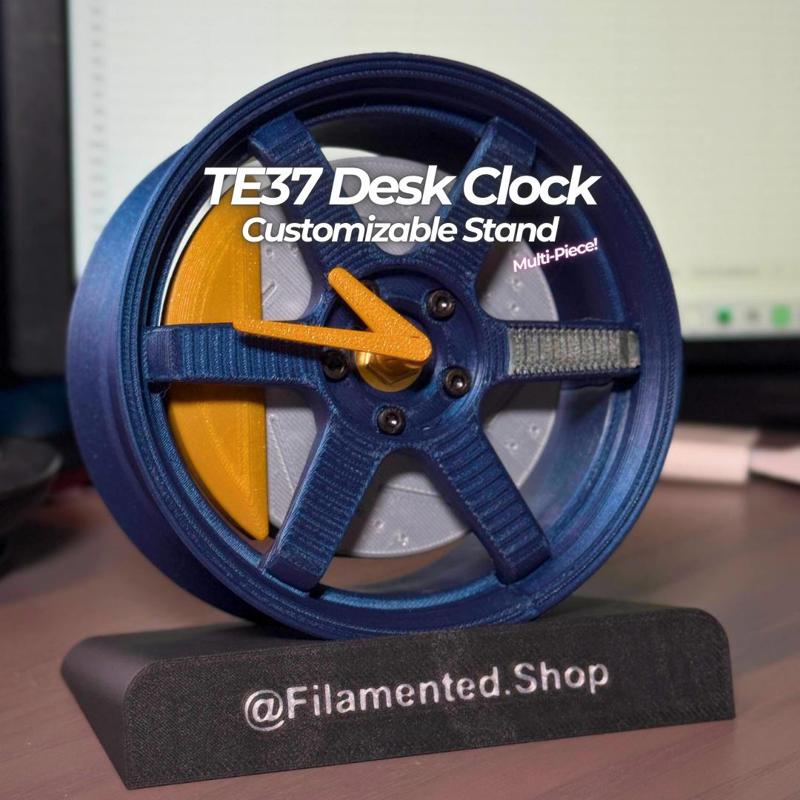 TE37 Wheel Desktop Clock w/ Stand
