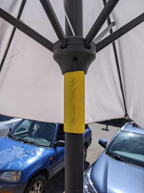Table umbrella elbow fix