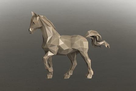 Noble Walking Horse Figure - Low Poly - Excellent Design - Decor