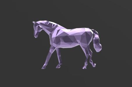 Walking Legendary Horse - Low Poly - Excellent Design - Decor