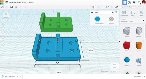 Tronxy X5SA Cable Drag Chain Mount Extension for Printhead