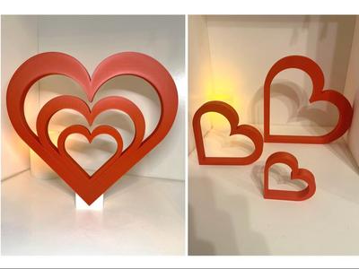Triple love heart valentines decoration 
