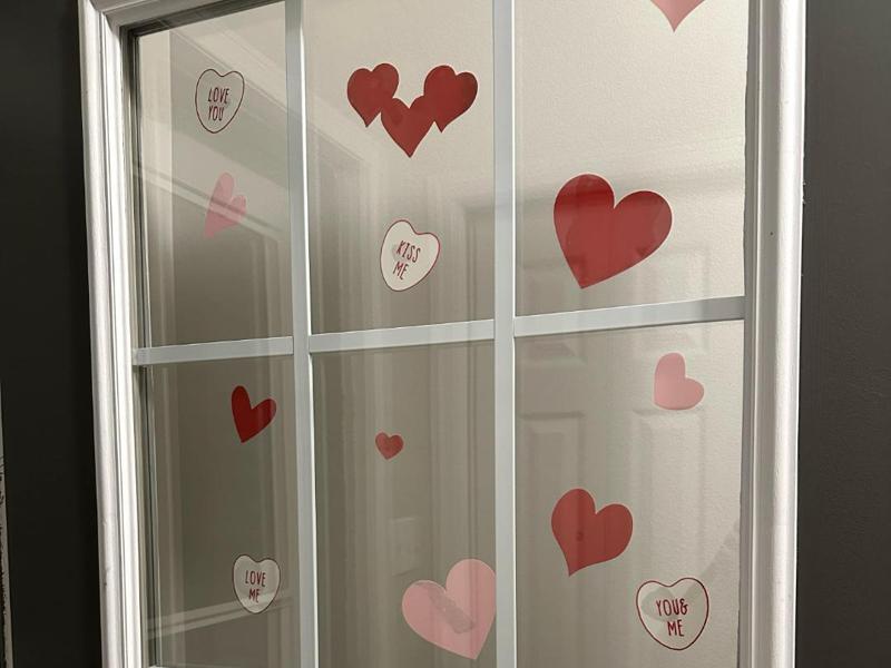 Heart Shaped Valentine's Day Window Cling Stickers