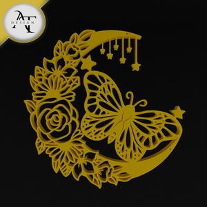 Butterfly on the Moon - 2D Wall Art Decor
