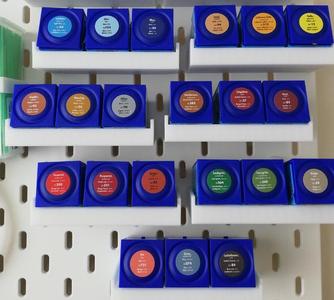 Ikea Skadis pegboard paint holder (Revell Aqua)