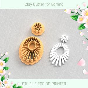 Shell Earring with Precious Stones B POLYMER CLAY CUTTER