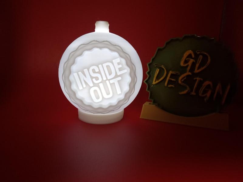 Inside Out Disney CHRISTMAS ORNAMENT TEALIGHT WITH TWIST LOCK CAP