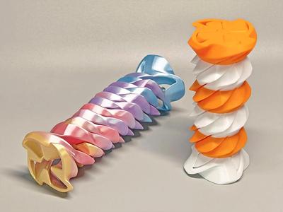Print-in-Place Zigzag Through, Repeatable Spiral Through Fidget Toy TD1 Zigzag
