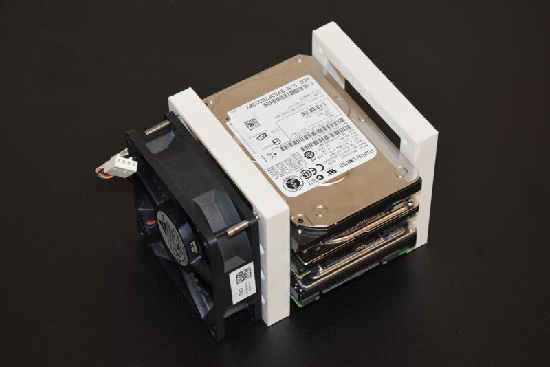 2.5" SSD or hard drive cage with spots for side mounted 80MM fans. Holds up to 3 drives that are 7mm 9.5mm or 15mm. Support for SATA, SAS, U.2