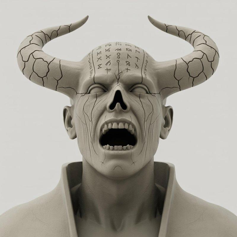 Demonic Scream Bust – 3D Printable Horror Sculpture (STL/OBJ)