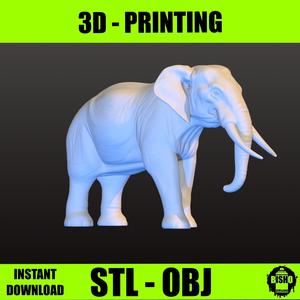 ELEPHANT digital file for 3D printing ,miniature animal,STL and OBJ