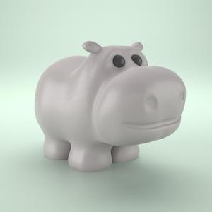 Cute hippo 3D printed animal