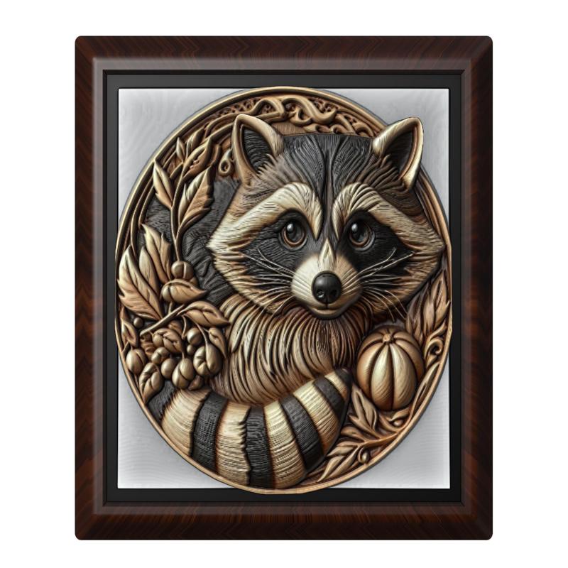 Raccoon animal wall art relief wall decor