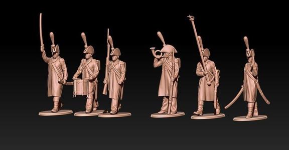 Napoleonic french command group winter in bicorne