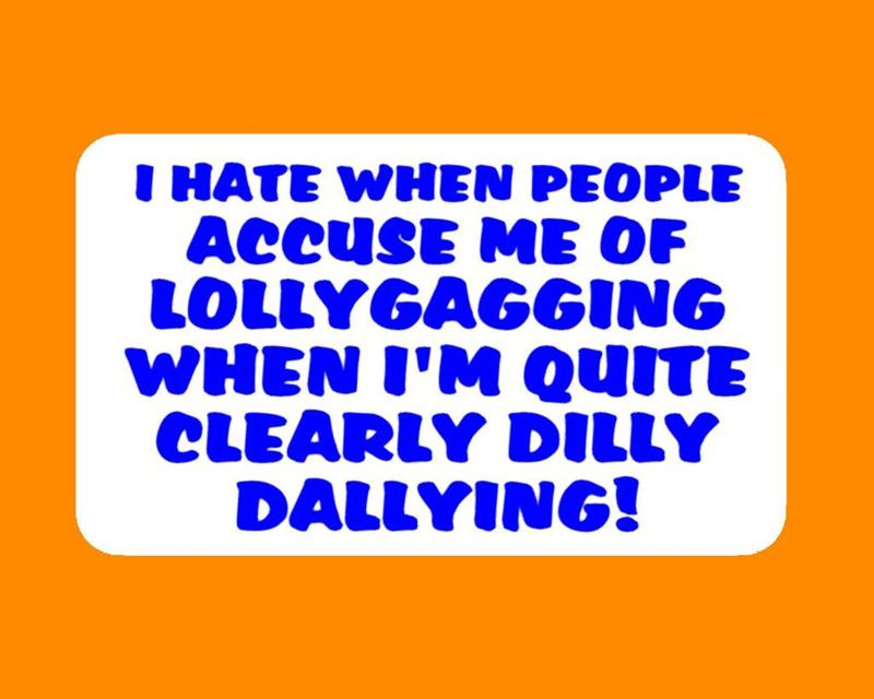 I HATE WHEN PEOPLE ACCUSE ME OF LOLYGAGGING..., sign