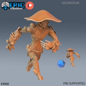 Mushroom Folk Running ‧ DnD Miniature ‧ Tabletop Miniatures ‧ Gaming Monster ‧ 3D Model ‧ RPG ‧ DnDminis ‧ STL FILE
