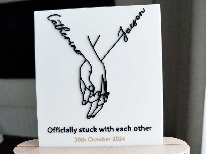 Couple engagement love hands card
