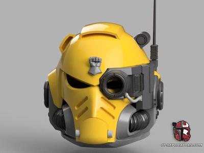  Imperial Fists Operator Champion Space Marine 2 Helmet 1:1 Cosplay Replica