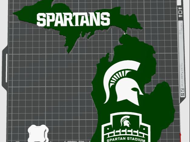 MSU Spartans Mitten Sports Wall/Desk Art