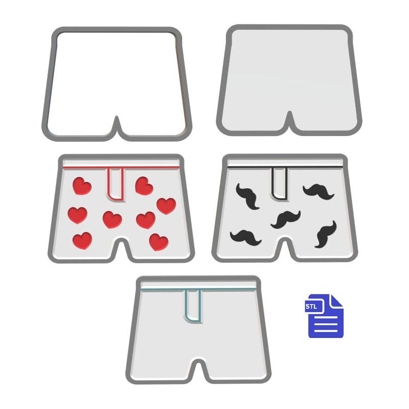 3in1 3pc Boxer Shorts Bath Bomb Mold