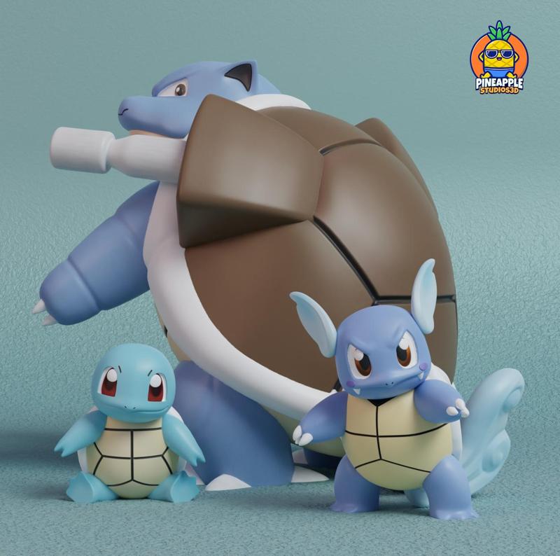 Pokemon - Squirtle, Wartortle and Blastoise