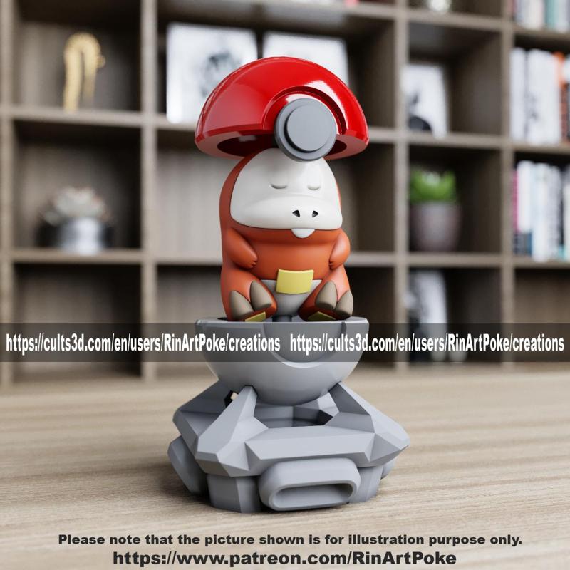 Fuecoco in the pokeball from Pokemon