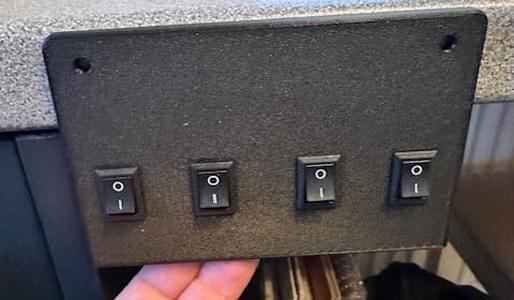 Under worktop toggle switch box