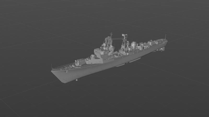 Digital model of China's "Nanjing" destroyer