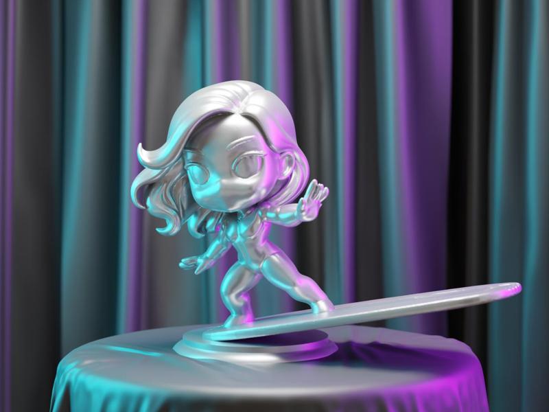 The Female Silver Surfer Inspired Chibi Figure